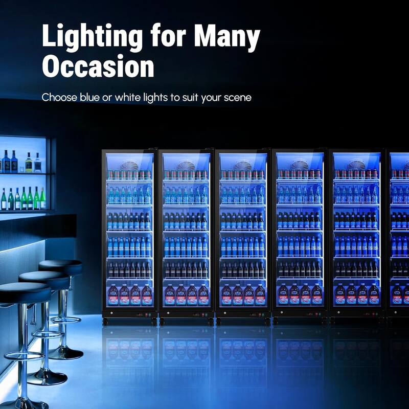 Yeego 17.48 cu.ft Commercial Beverage Display Cooler Refrigerator - 17.48 cu.ft