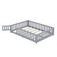 preview thumbnail 7 of 12, Full Size Bed Floor Bed with Safety Guardrails and Door for Kids
