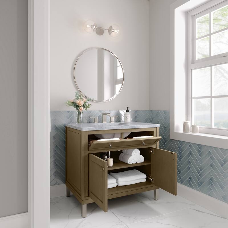 Chicago 36" Single Vanity, Walnut Whisper
