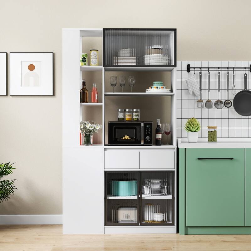 70.87"H Tall Storage Cabinet with Multi-functional Storage Space, Modern Wooden Entrance Organizer for Hallway, Living Room