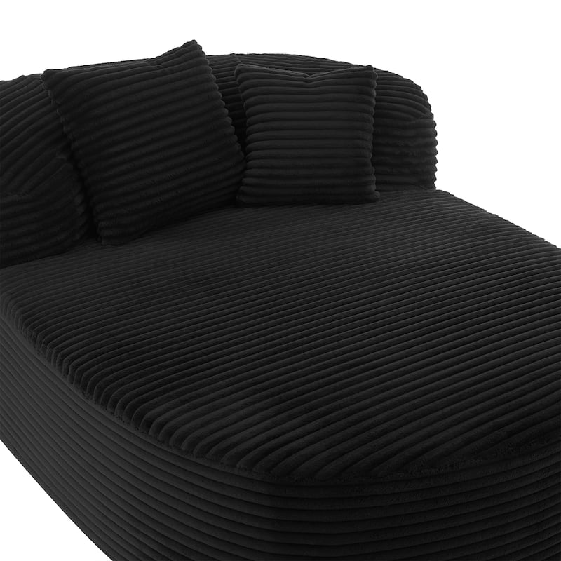 Modern Chaise Lounge Sofa Boneless Couch 51.6" Sofa Bed Compression Sofa Couch With Two Supportive Pillows