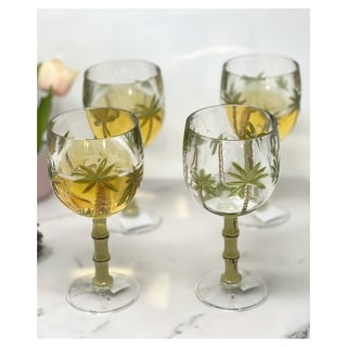 LeadingWare Palm Tree Acrylic Wine Glasses Set of 4 (16oz) - 3.63" W x  3.63" L x 8" H - On Sale - Bed Bath & Beyond - 38198615