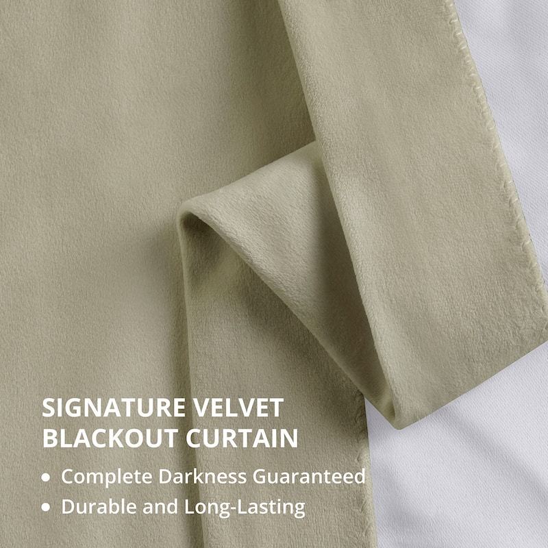 Exclusive Fabrics Signature Velvet Blackout Curtains (1 Panel) - Luxurious Single Drapery for Enhanced Light Blockage