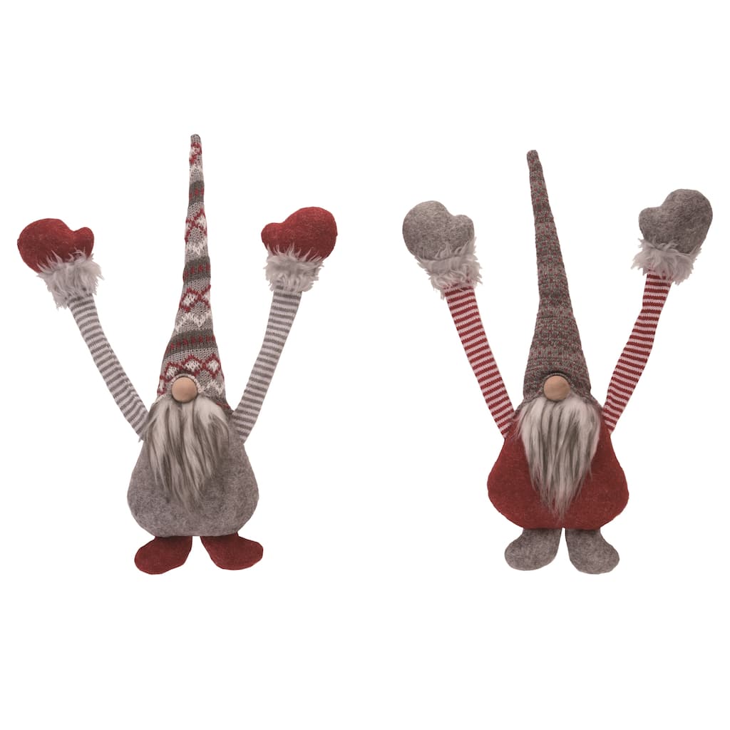 Transpac Plush Christmas Hanging Gnome Set of 2 Christmas Home Decorations