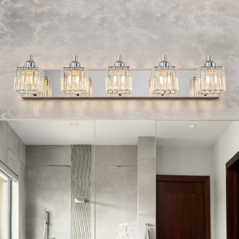 Modern 3/4/5-lights Crystal Bathroom Light Fixtures
