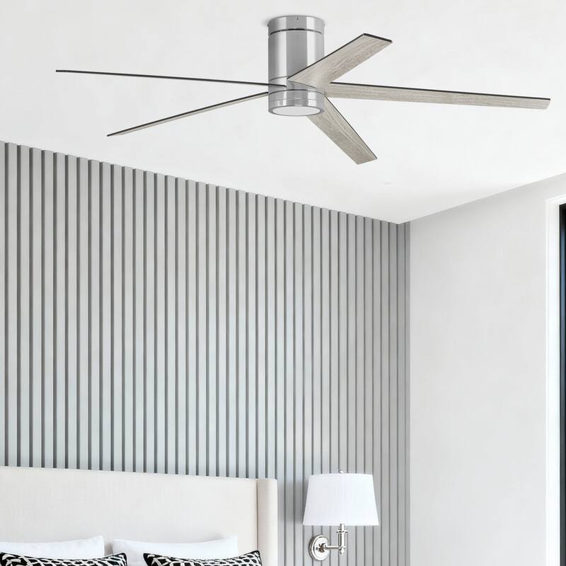 60" Honeywell Graceshire Brushed Nickel Indoor Ceiling Fan with LED Light and Remote Control, 6-Speed BLDC Motor