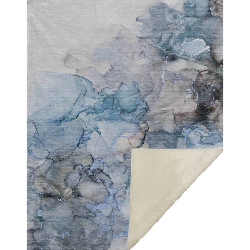Premium Machine Washable Abstract Contemporary Sherpa Throw Blanket