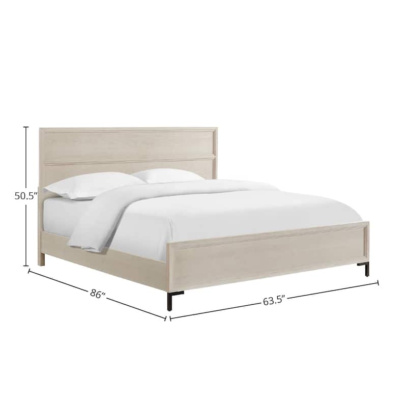 Bradley Wood Platform Bed, Antique White