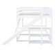 preview thumbnail 27 of 28, Bedroom Loft Bed with Ladder, Slide and Shelves Wood Full over Full Bunk with Full-length Guardrail, Slats Support Bed Frame