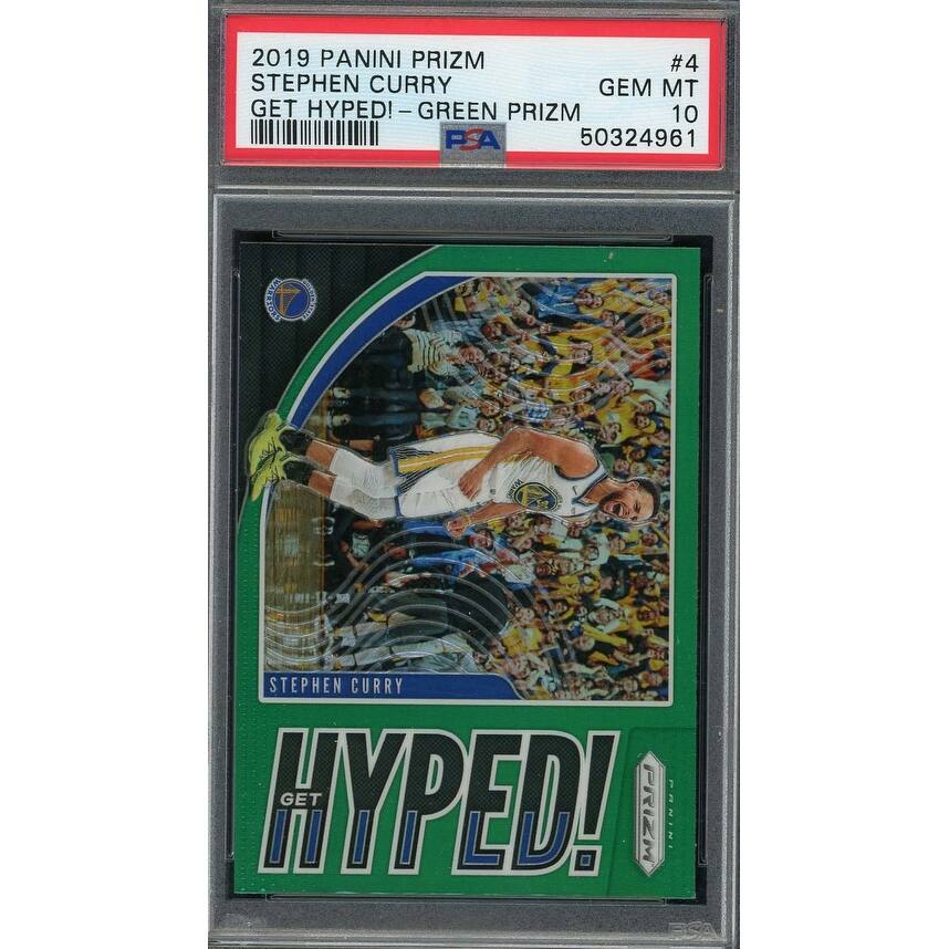 Stephen Curry 2019 Panini Prizm Get Hyped Green Basketball Card #4 Graded PSA 10 - 8'6" x 11'6"