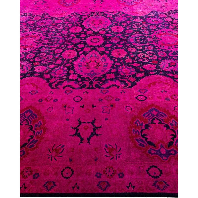 Fine Vibrance One-of-a-Kind Hand-Knotted Area Rug - Pink, 9' 1" x 11' 10" - 9' 1" x 11' 10"