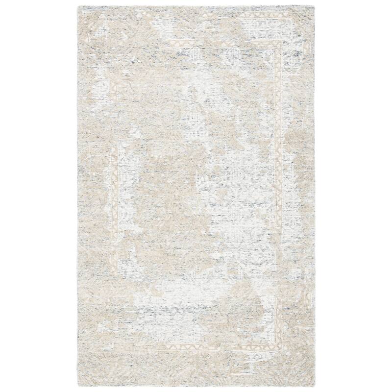 SAFAVIEH Handmade Metro Umaymah Wool Rug - 6' Square - Grey/Ivory