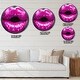 preview thumbnail 4 of 8, Designart 'Purple Lip Makeup' Oversized Shabby Chic Wall CLock
