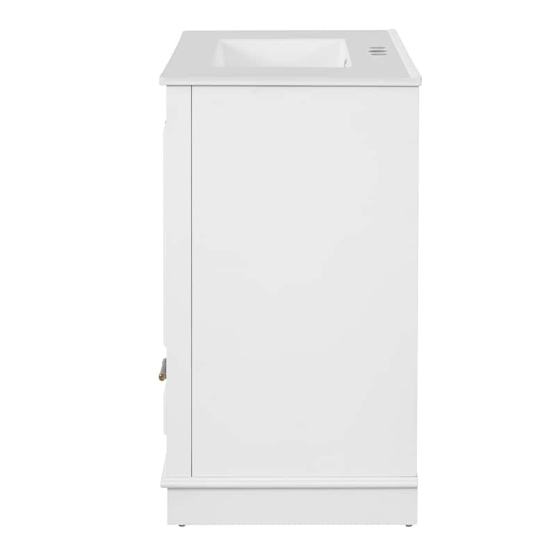 30'' Freestanding Bathroom Vanity with Single White Integrated Ceramic Sink - 30.5'' x 18.4'' x 33.9''