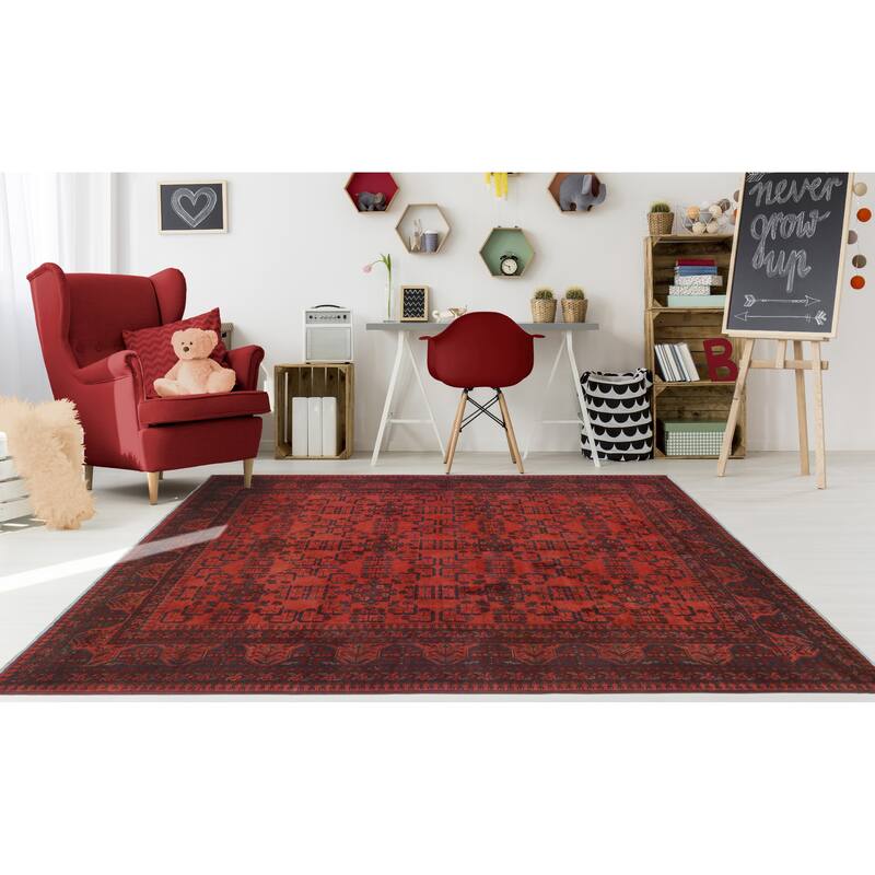Khal Mohammadi Zarlasht Red/Navy Rug - 6'9" x 9'8"
