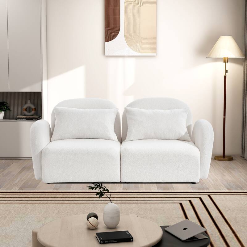 Teddy Upholstered Sofa Loveseat With Pillows