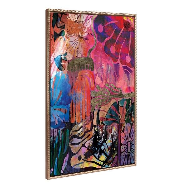 Kate and Laurel Sylvie Beaded Abstract 612 Framed Canvas by Nikki Chu