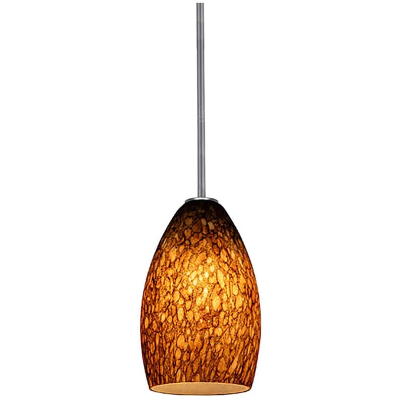 Access Lighting Champagne 1 Light LED Pendant - 5" Wide with Brown - Brushed Steel