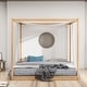 preview thumbnail 3 of 17, Durable King Canopy Platform Bed with Customizable Curtain Options, Natural