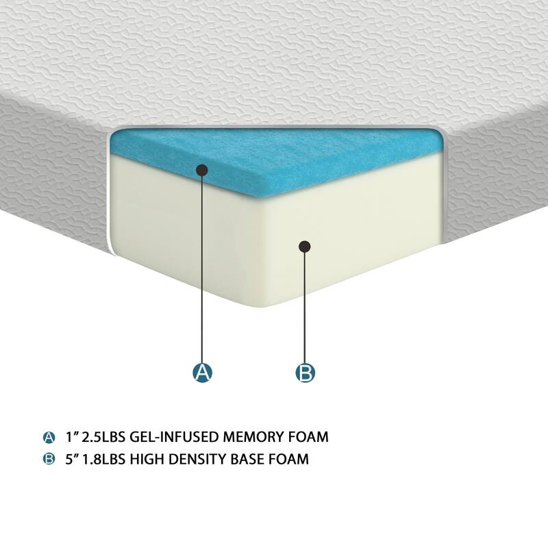 6" Gel-Infused Memory Firm Foam Mattress in a Box