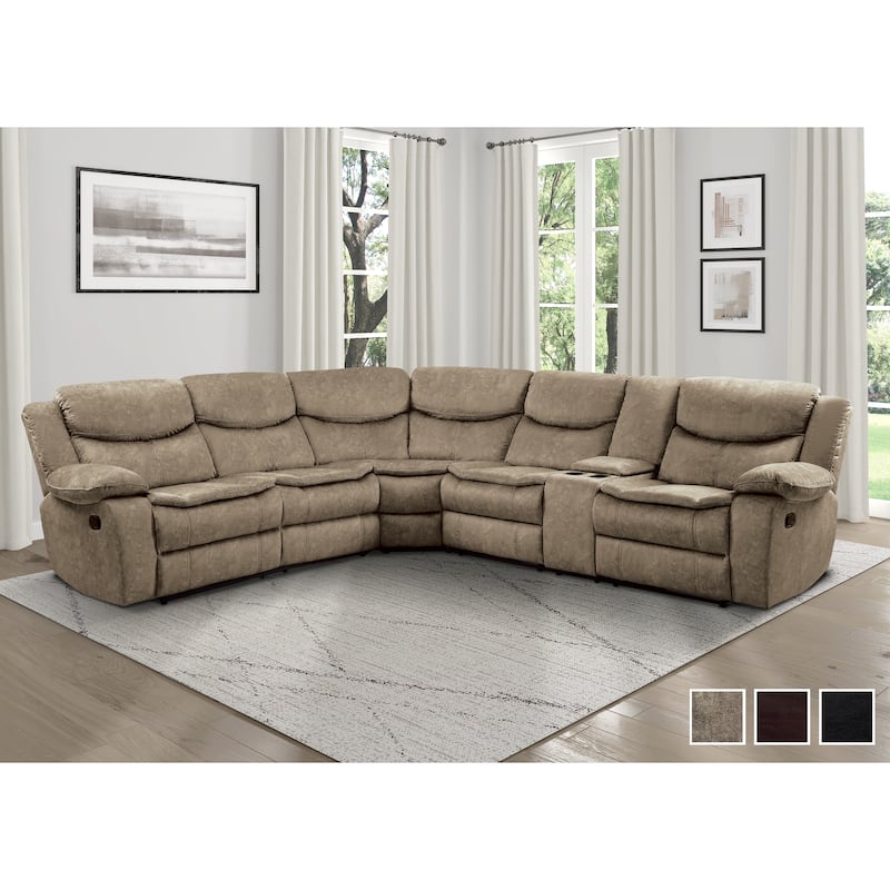 Ember Reclining Sectional Sofa with Console