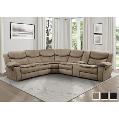 Ember Reclining Sectional Sofa with Console