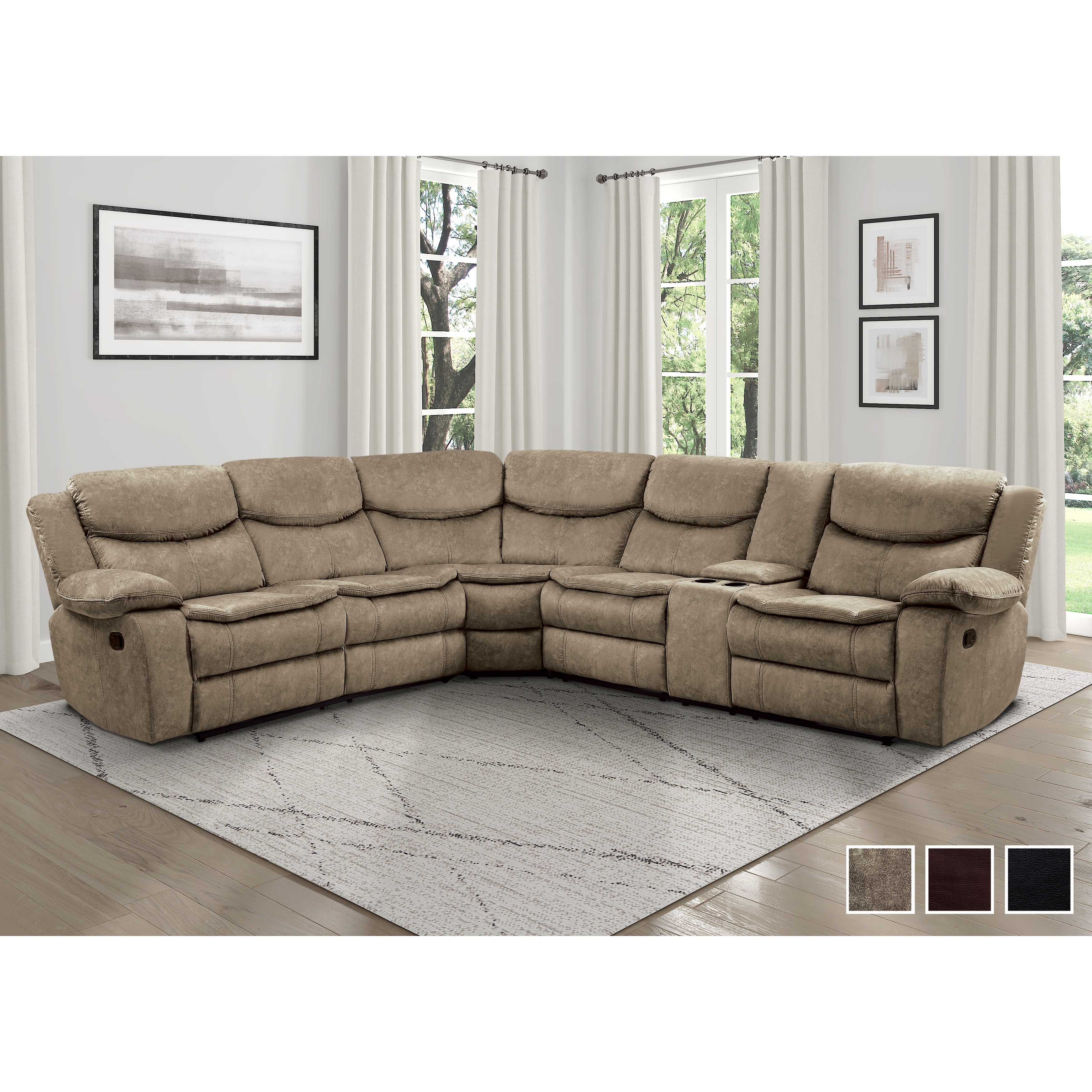 Fremont & Park Ember Reclining Sectional Sofa with Console