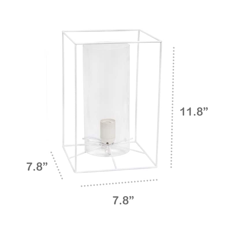 Lalia Home Framed Table Lamp with Clear Cylinder Glass Shade