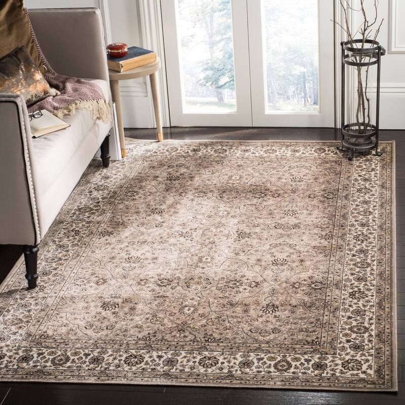 SAFAVIEH Atlas Ione Traditional Oriental Viscose Rug - 4' x 5'3" - Taupe/Ivory - Rectangle