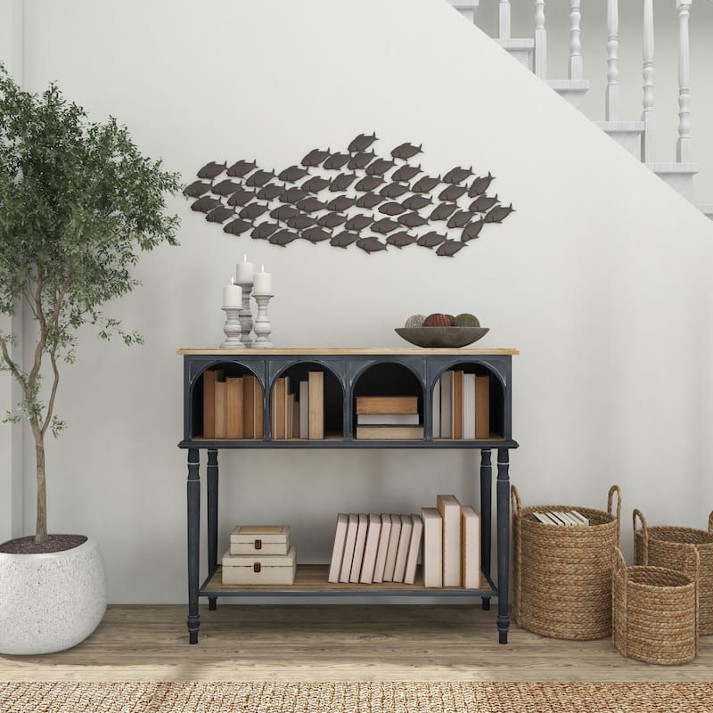 Dark Brown Metal Fish Home Wall Decor