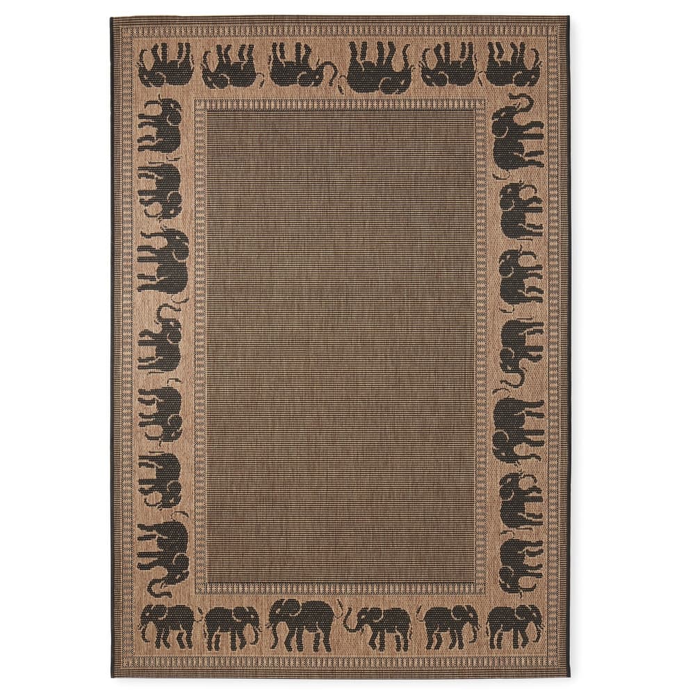 Dream Decor Rugs Pergola Global Cocoa Brown Black Outdoor Area Rug