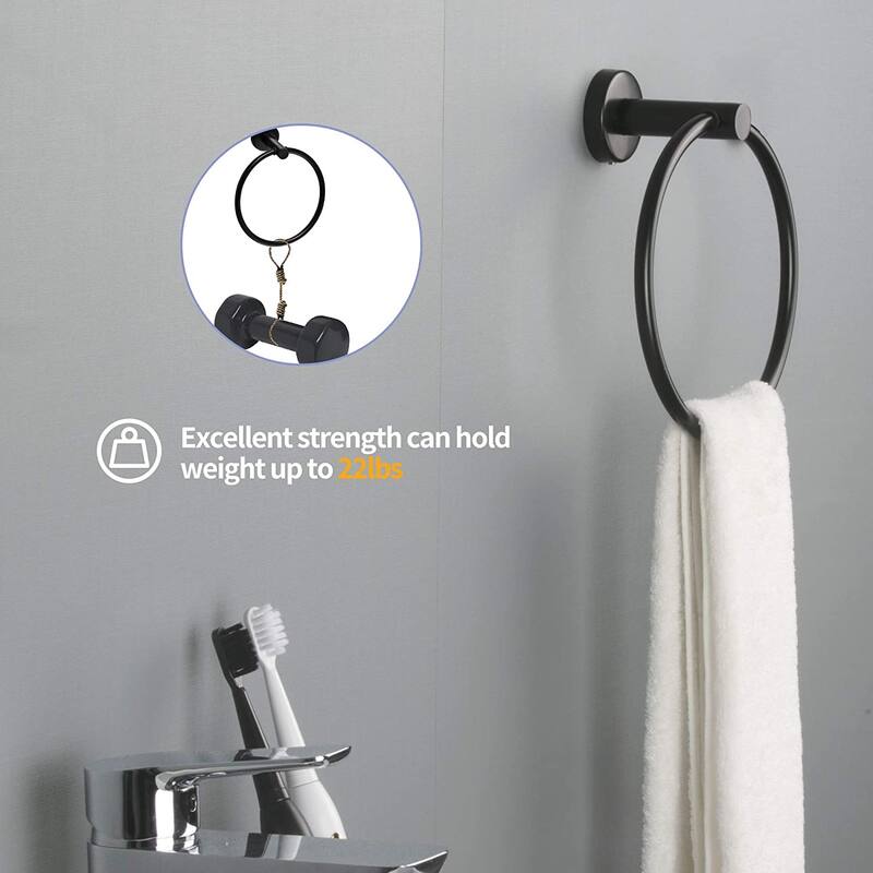 Modern 6 Piece Stainless Steel Bathroom Towel Rack Set Wall Mount