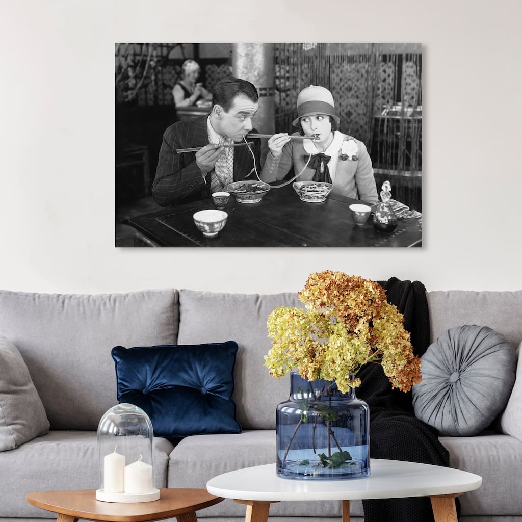 Wynwood Studio 'Romantic Dinner' People and Portraits Wall Art Canvas Print Couples - Black, White