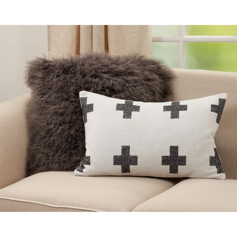 Reversible Pillow With Plus Sign Design