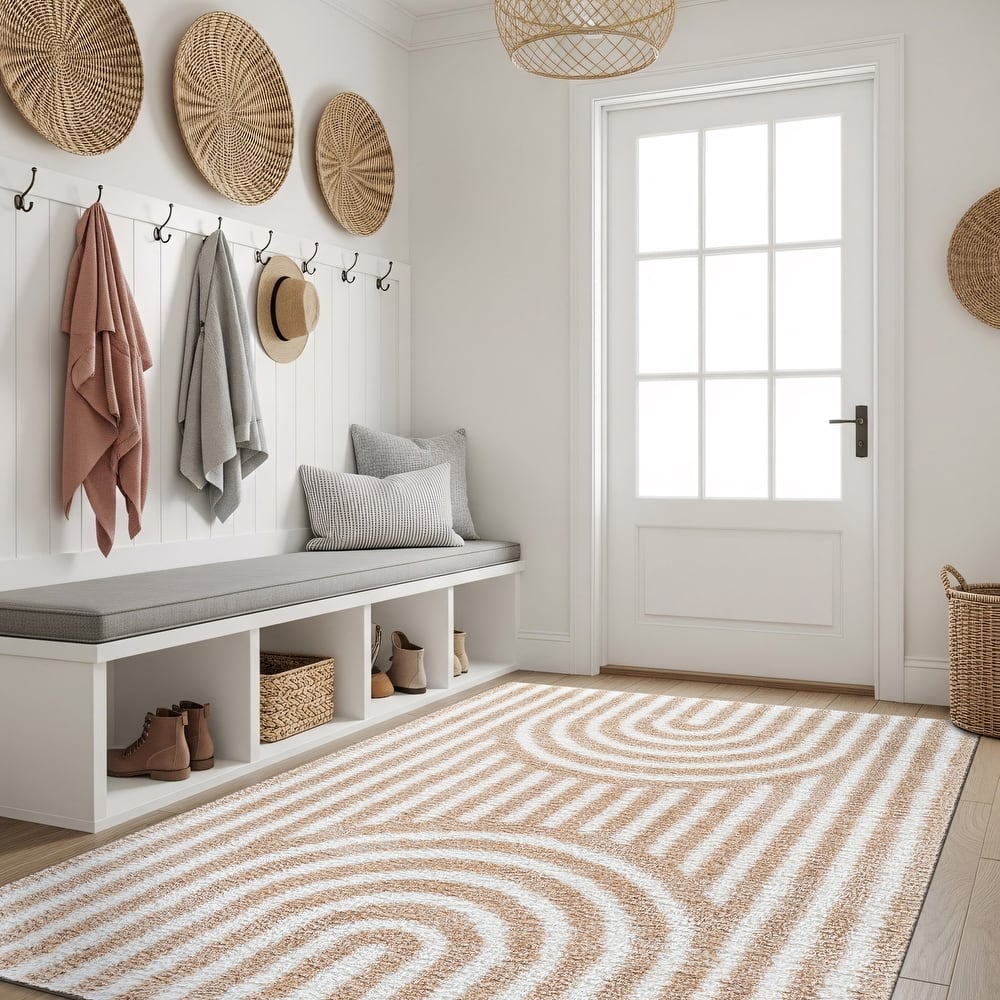 World Rug Gallery Abstract Arch Shag Area Rug