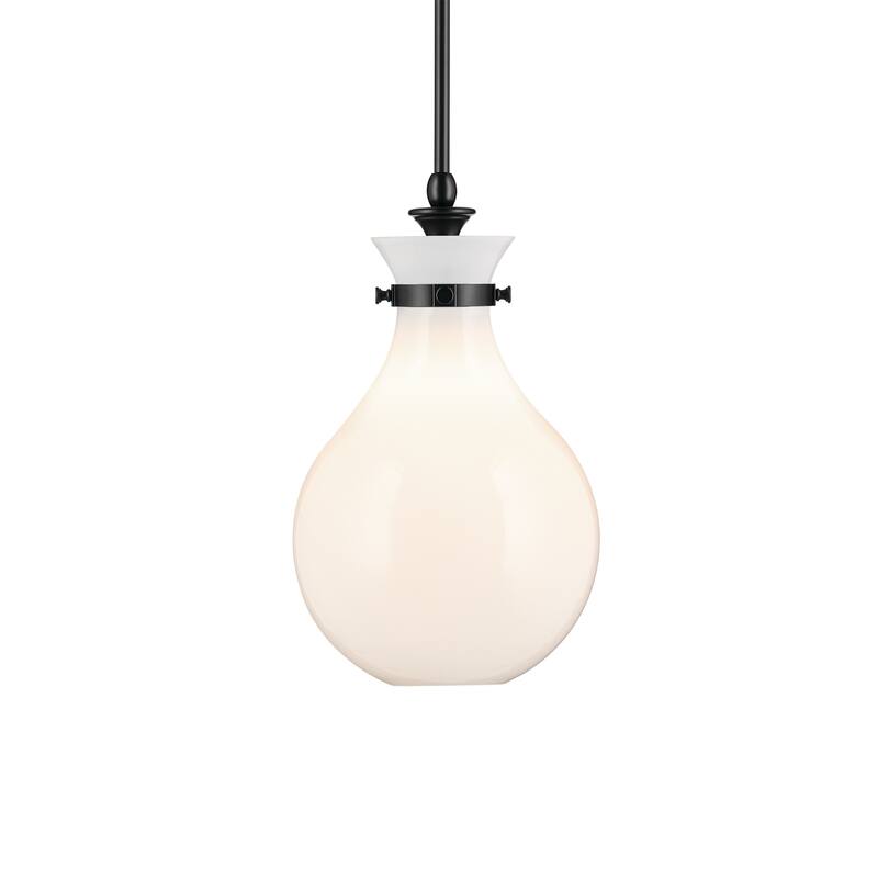 Kichler Lighting Laria 9.75 Inch 1 Light Pendant with Opal Glass in Black