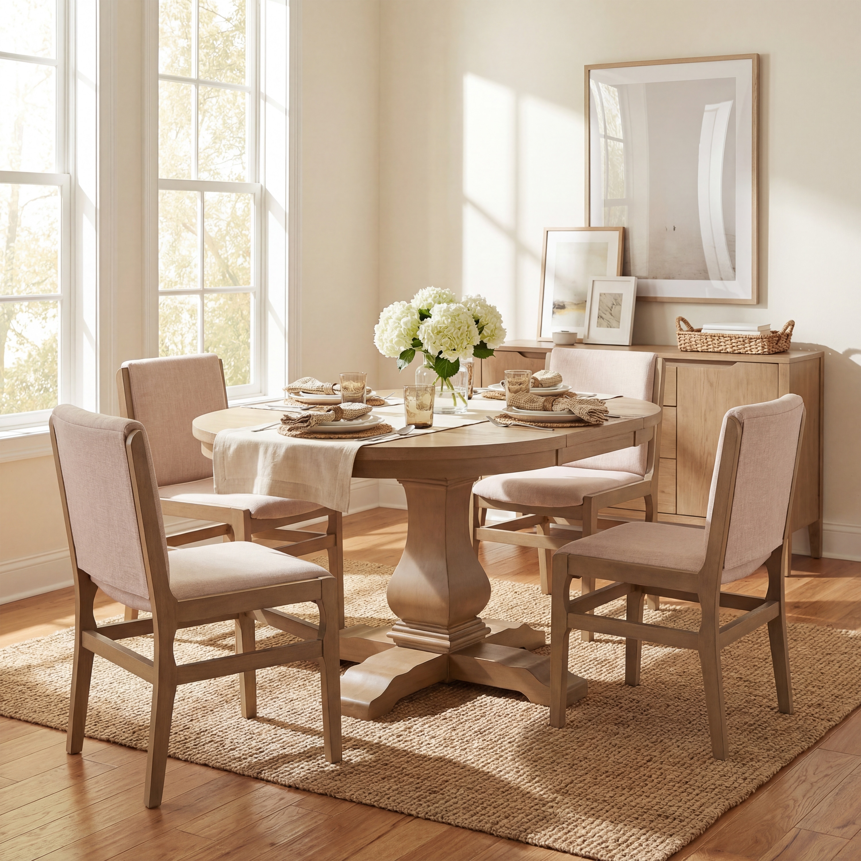 Christopher Knight Home - Modern Contemporary Armless Dining Chairs Set with Wooden Frame, Upholstered Seat and Back Cushion