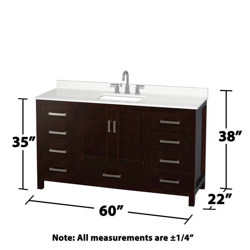 Wyndham Collection WCS141460S-QTZ-US3M58 Sheffield 60" Free Standing