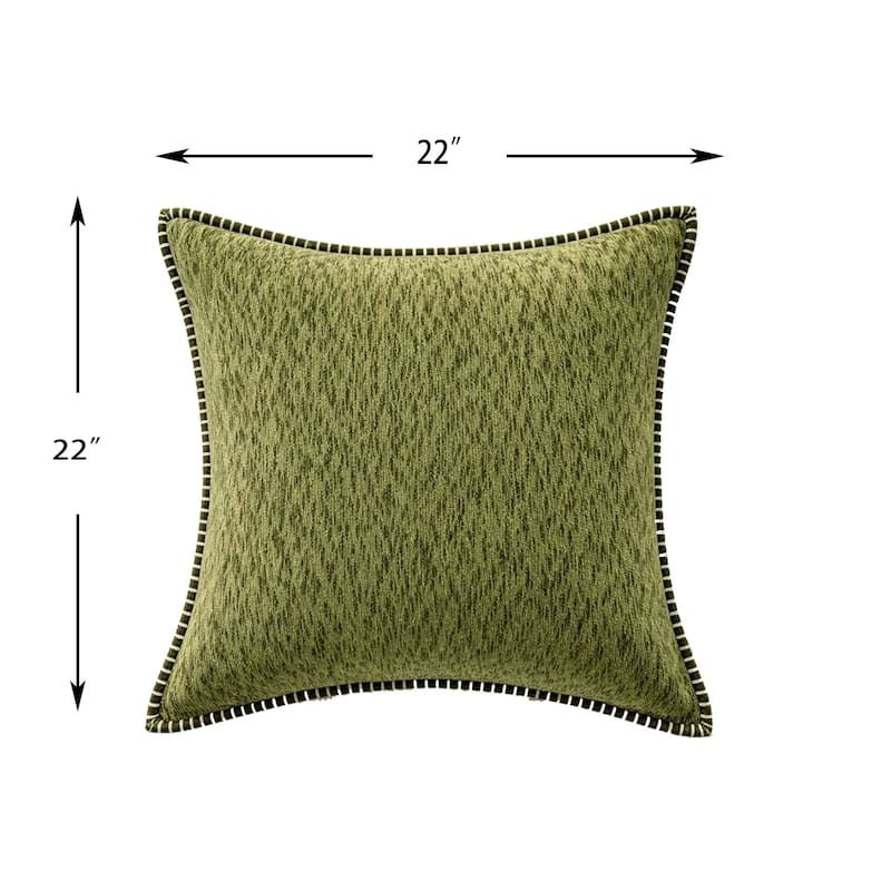 Textured Throw Pillow with Stitched Contrast Edge Set of 2