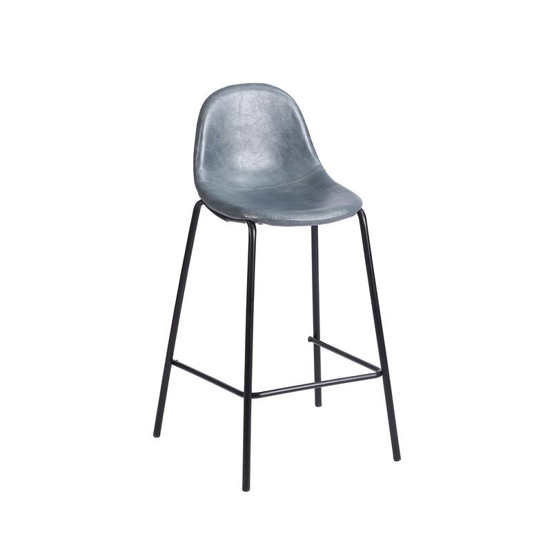 Porthos Home Tave Counter Stools Set Of 2, PU Leather Upholstery, Iron Legs