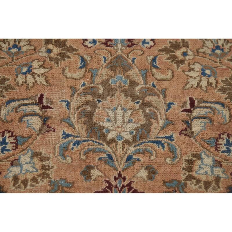 Floral Mashad Vintage Persian Rug Handmade Traditional Wool Carpet - 9'7" x 12'8"