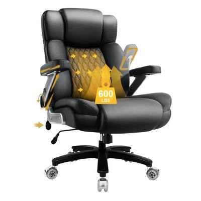 BOSSIN Big and Tall Office Chair, Heavy Duty Executive Desk Chair with 5D Adjustable Arms & Lumbar Support, Spring Cushion