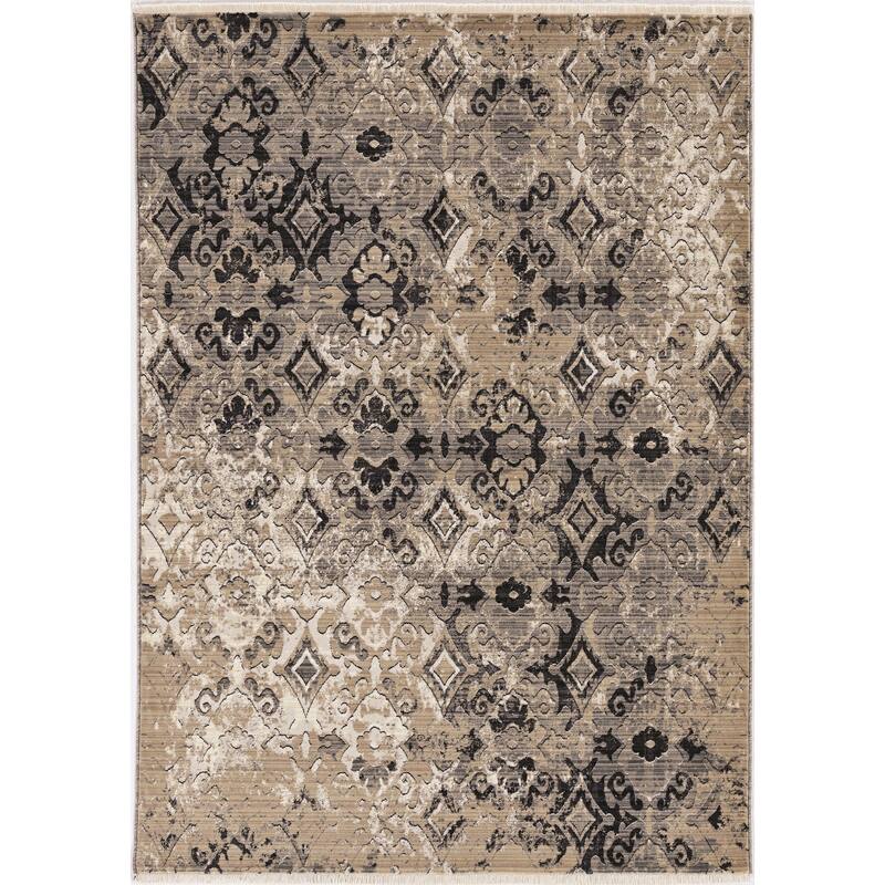 Gracewood Hollow Renza Distressed Emblum Rug - 9' x 12' - Ivory / Blue
