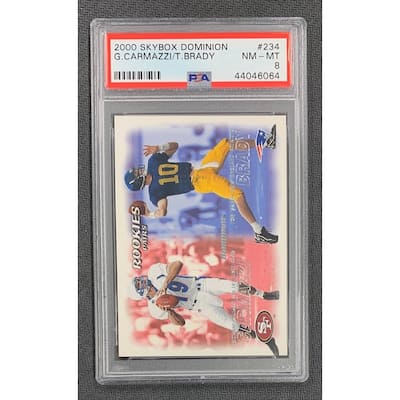 Tom Brady 2000 Skybox Dominion Football Rookie Card #234 Graded PSA 8 - 8' x 11'