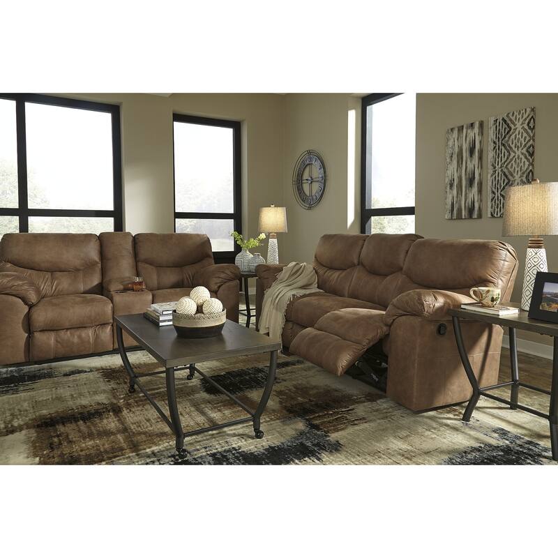 Signature Design by Ashley Boxberg Brown Reclining Loveseat with Console