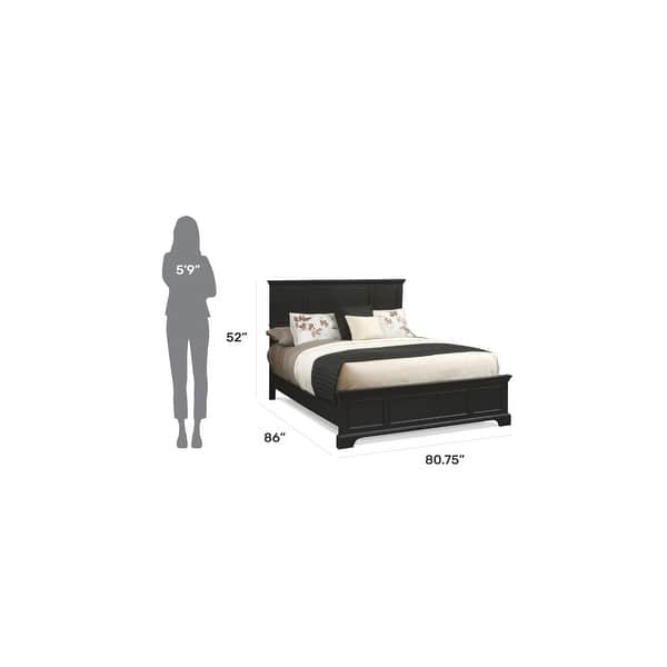 Homestyles Bedford King-size Traditional Ebony Wood Panel Bed