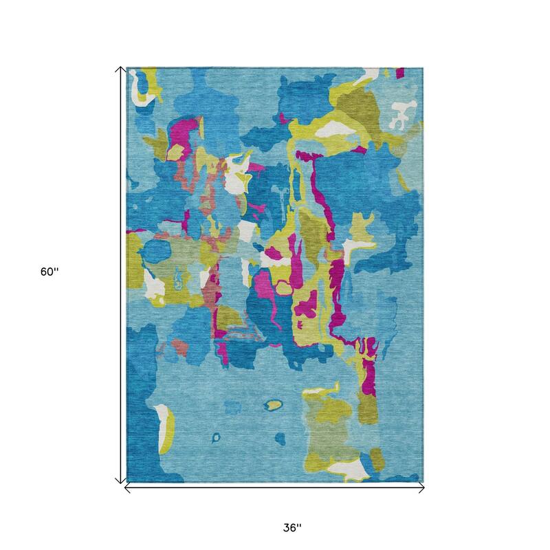 HomeRoots Abstract Transitional Rectangle Outdoor Rug