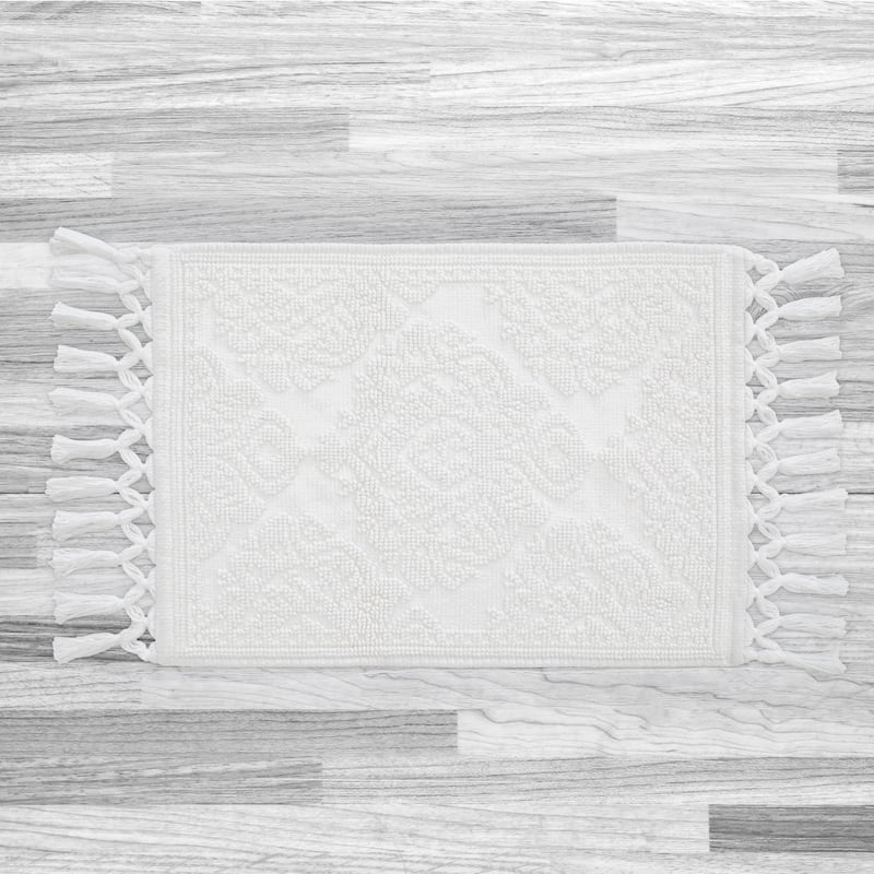 Jean Pierre Ricardo Cotton Fringe Bath Rug