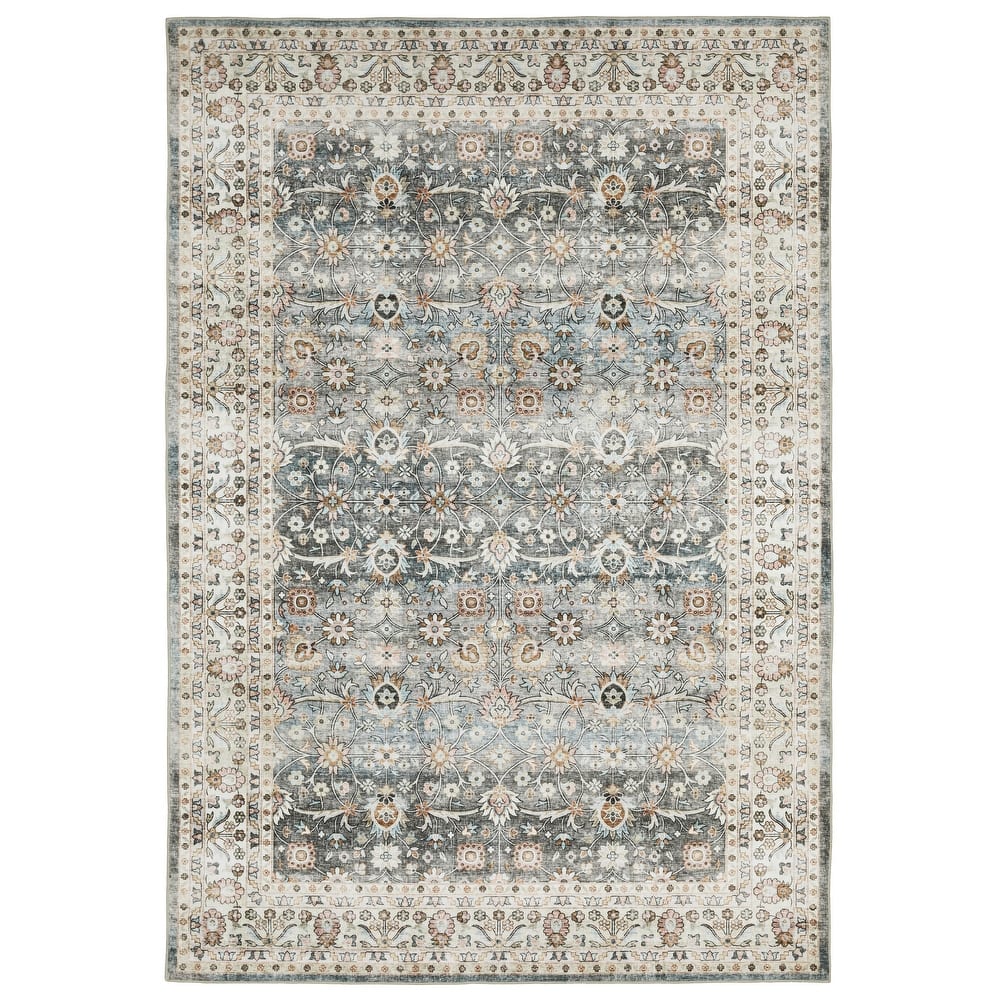 Style Haven Sunderland Bordered Traditional Machine Washable Area Rug Mat