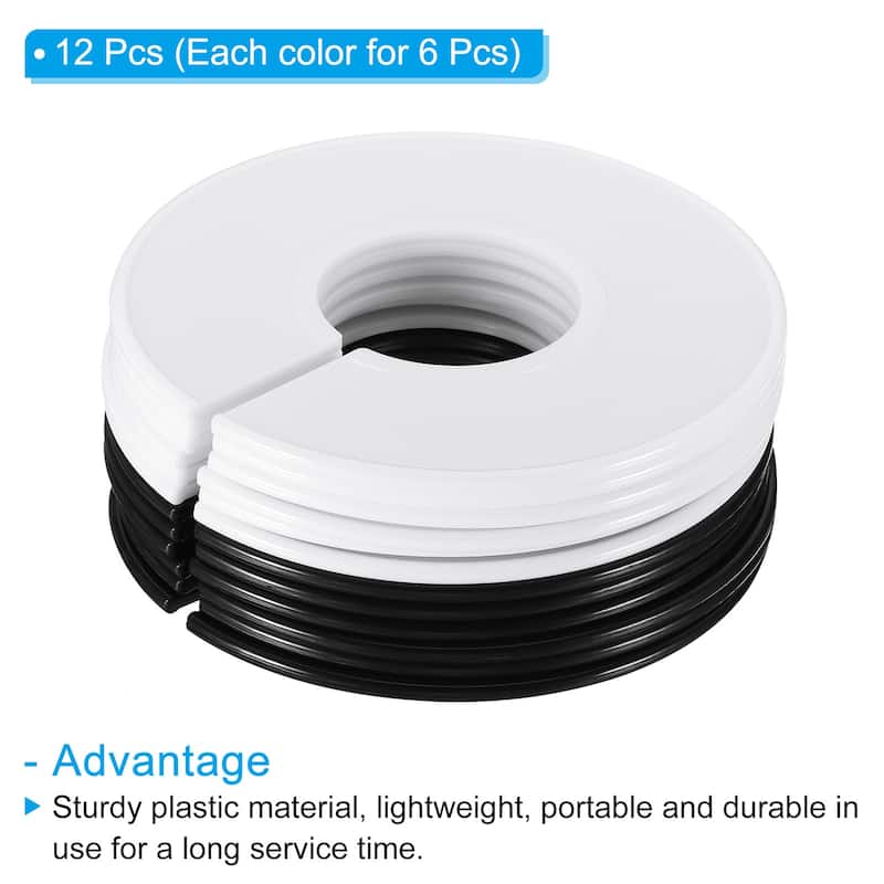 Clothes Divider, Clothing Rack Size Dividers Round Separator - Black White